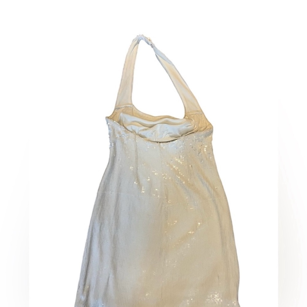 Show Me Your MuMu White Sequin Halter Mini Dress - Picture 4 of 12